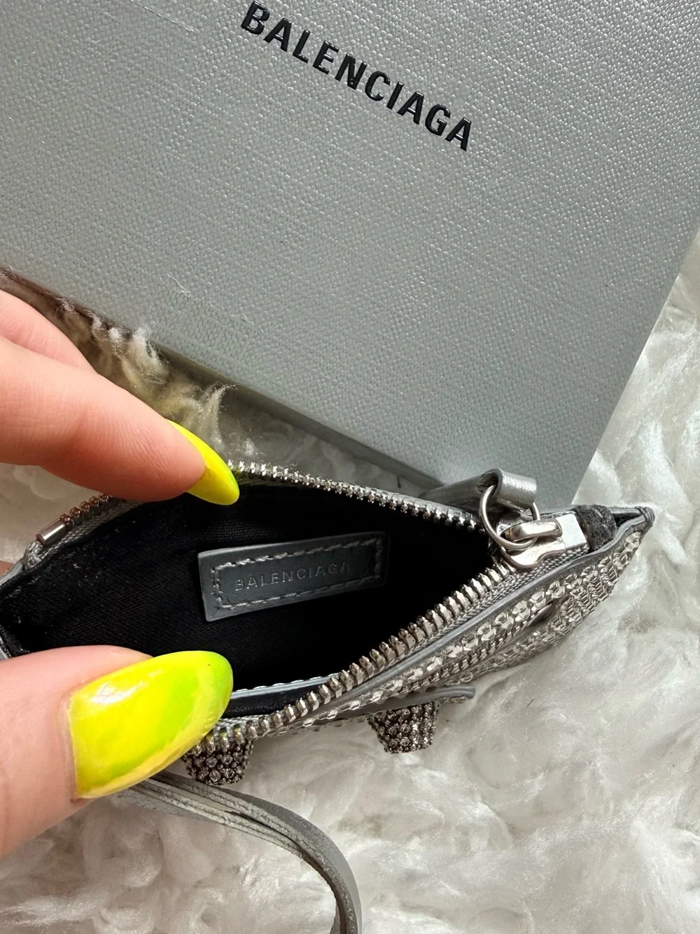 Balenciaga Le Cagole Rhinestone Coin Purse / Card Holder